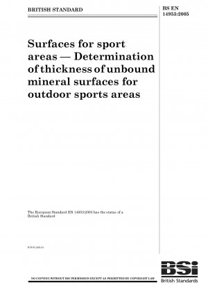 Surfaces for sport areas - Determination of thickness of unbound mineral surfaces for outdoor sports areas