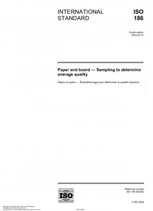 Paper and board - Sampling to determine average quality
