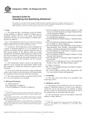 Standard Guide for Classifying and Specifying Adhesives