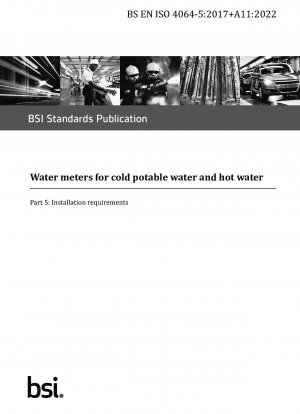 Water meters for cold potable water and hot water Installation requirements (British Standard)