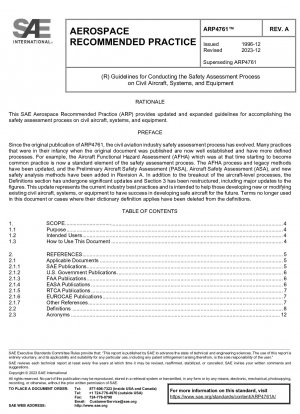 Guidelines for Conducting the Safety Assessment Process on Civil Aircraft, Systems, and Equipment