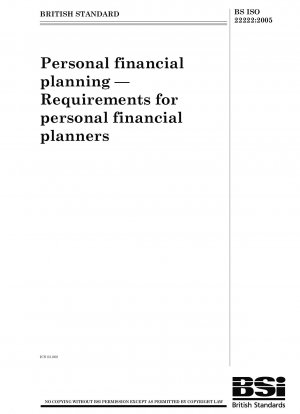 Personal financial planning. Requirements for personal financial planners