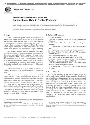Standard Classification System for Carbon Blacks Used in Rubber Products