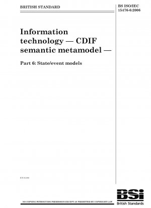 Information technology - CDIF semantic metamodel - State/event models