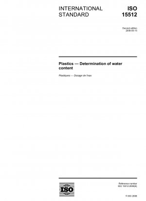 Plastics - Determination of water content