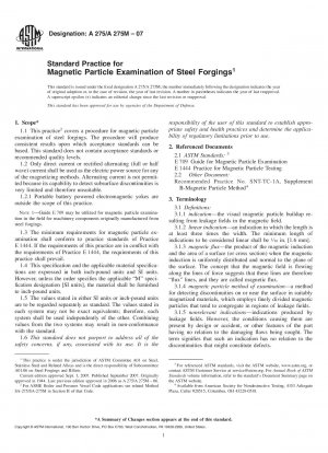 Standard Practice for Magnetic Particle Examination of Steel Forgings