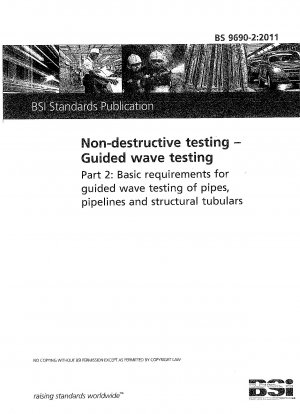 Non-destructive testing. Guided wave testing. Basic requirements for guided wave testing of pipes, pipelines and structural tubulars