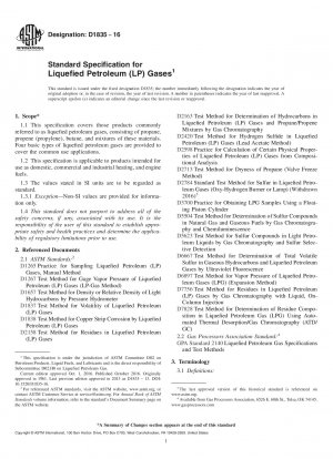 Standard Specification for Liquefied Petroleum (LP) Gases