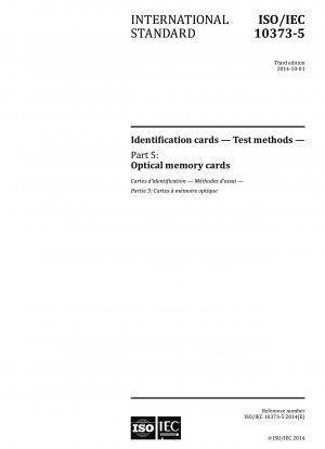 Identification cards - Test methods - Part 5: Optical memory cards