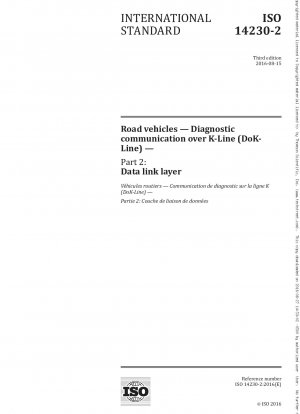 Road vehicles - Diagnostic communication over K-Line (DoK-Line) - Part 2: Data link layer