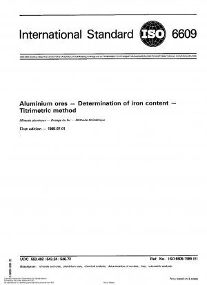 Aluminium ores; Determination of iron content; Titrimetric method