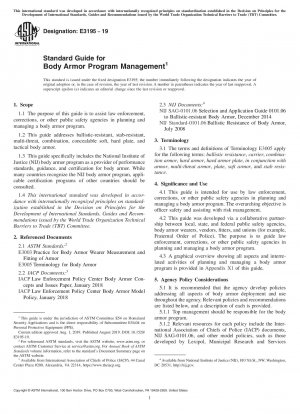 Standard Guide for Body Armor Program Management
