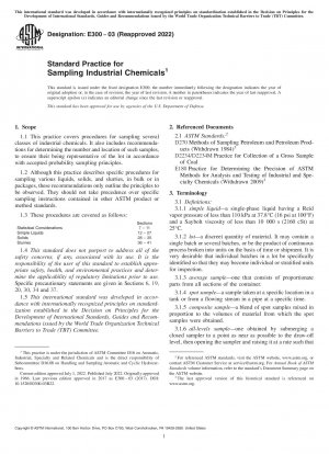 Standard Practice for Sampling Industrial Chemicals