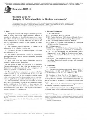 Standard Guide for Analysis of Calibration Data for Nuclear Instruments