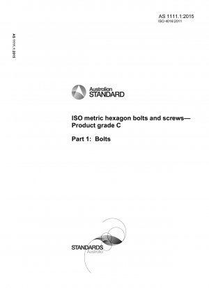 ISO metric hexagon bolts and screws — Product grade C, Part 1: Bolts