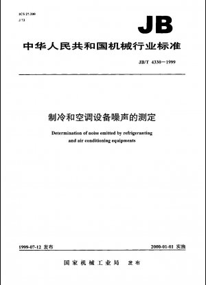 Determination of noise emitted by refrigeranting and air conditioning equipments