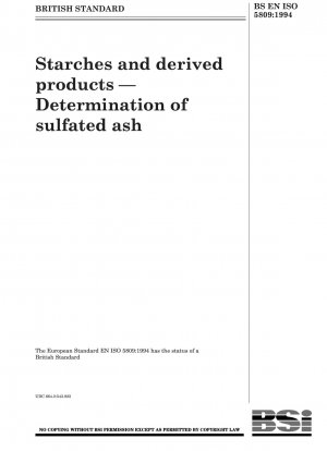 Starches and derived products — Determination of sulfated ash