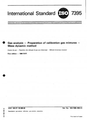 Gas analysis — Preparation of calibration gas mixtures — Mass dynamic method