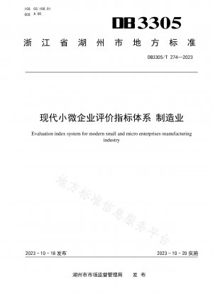Modern small and micro enterprise evaluation index system manufacturing industry