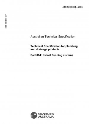 Technical Specification for plumbing and drainage products - Urinal flushing cisterns