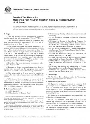 Standard Test Method for  Measuring Fast-Neutron Reaction Rates by Radioactivation of  Niobium