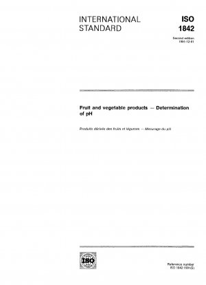 Fruit and vegetable products; determination of pH