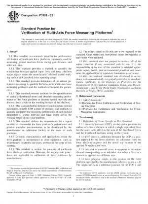 Standard Practice for Verification of Multi-Axis Force Measuring Platforms