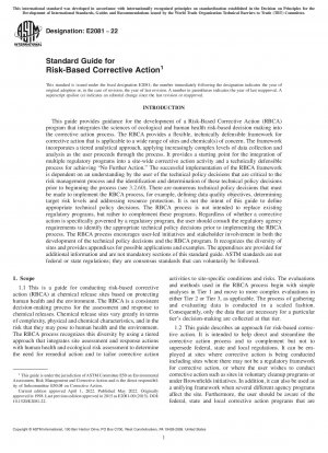 Standard Guide for Risk-Based Corrective Action