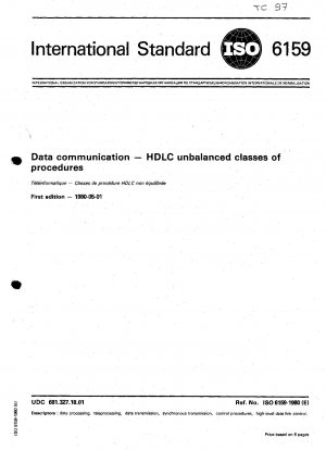 Data communication — HDLC unbalanced classes of procedures