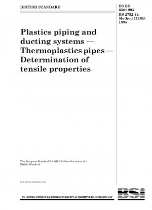Plastics piping and ducting systems — Thermoplastics pipes — Determination of tensile properties