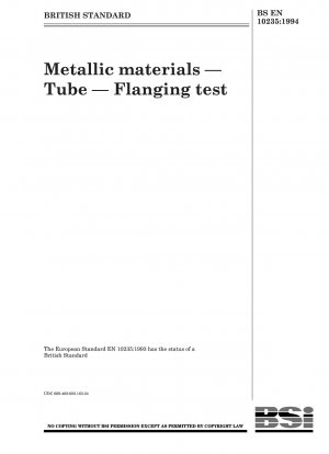 Metallic Materials - Tube - Flanging Test
