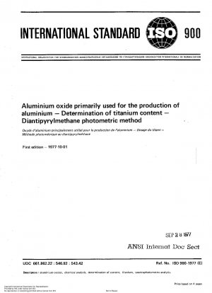 Aluminium oxide primarily used for the production of aluminium; Determination of titanium content; Diantipyrylmethane photometric method