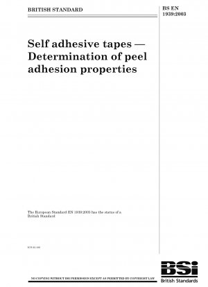 Self adhesive tapes - Determination of peel adhesion properties