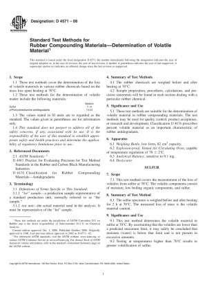 Standard Test Methods for Rubber Compounding Materials8212;Determination of Volatile Material