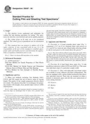 Standard Practice for Cutting Film and Sheeting Test Specimens