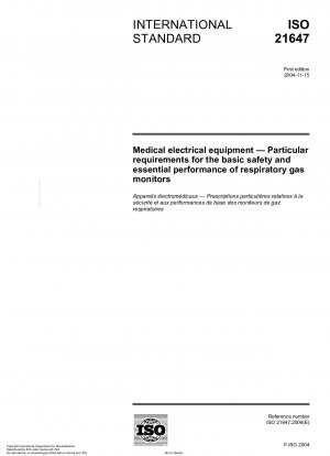 Medical electrical equipment - Particular requirements for the basic safety and essential performance of respiratory gas monitors