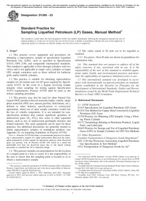 Standard Practice for Sampling Liquefied Petroleum (LP) Gases, Manual Method