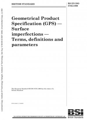 Geometrical Product Specification (GPS) — Surface imperfections — Terms, definitions and parameters