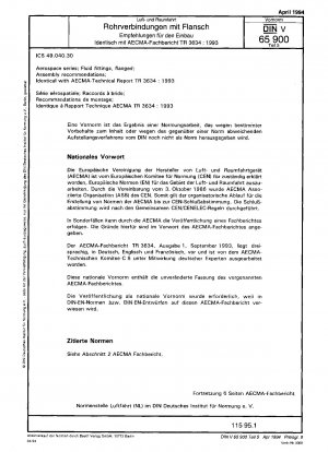 Aerospace series; fluid fittings, flanged; assembly recommendations; identical with AECMA-Technical Report TR 3634:1993