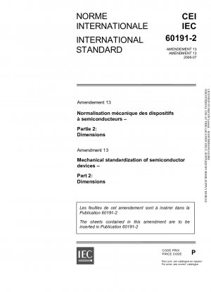 Amendment 13 - Mechanical standardization of semiconductor devices - Part 2: Dimensions