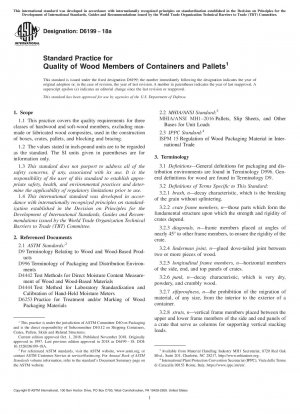 Standard Practice for Quality of Wood Members of Containers and Pallets