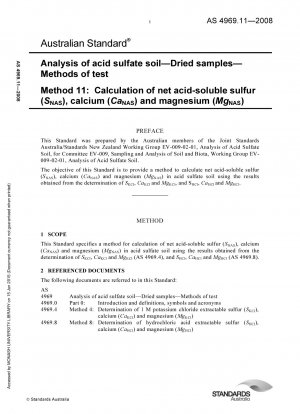 Analysis of acid sulfate soil - Dried samples - Methods of test - Calculation of net acid-soluble sulfur (SNAS), calcium (CaNAS) and magnesium (MgNAS)