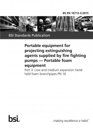 Portable equipment for projecting extinguishing agents supplied by fire fighting pumps. Portable foam equipment. Low and medium expansion hand-held foam branchpipes PN 16