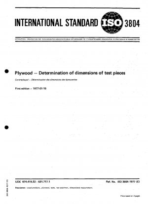 Plywood — Determination of dimensions of test pieces