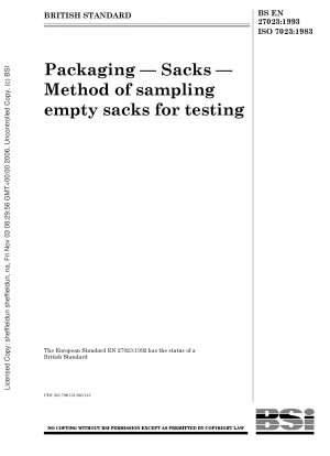 Packaging — Sacks — Method of sampling empty sacks for testing