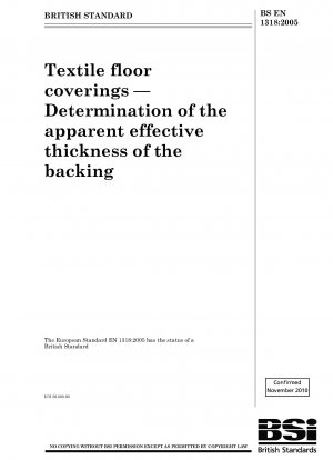 Textile floor coverings - Determination of the apparent effective thickness of the backing