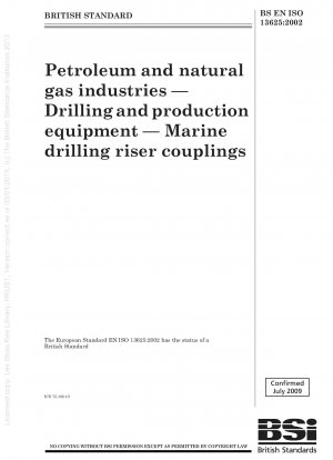 Petroleum and natural gas industries — Drilling and production equipment — Marine drilling riser couplings