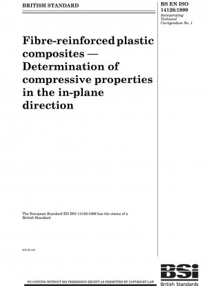 Fibre - reinforcedplastic composites — Determination of compressive properties in the in - plane direction