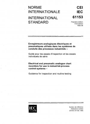 Electrical and pneumatic analogue chart recorders for use in industrial-process control systems; guidance for inspection and routine testing