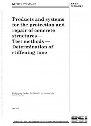Products and systems for the protection and repair of concrete structures - Test methods - Determination of stiffening time